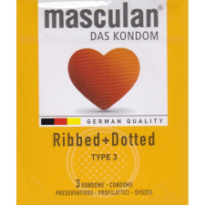 Masculan Ribbed+Dotted redőzött, rücskös felületű óvszer (3 db) óvszer