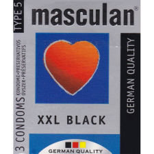 Masculan XXL fekete színű, kissé nagyobb méretű óvszer (3 db) óvszer