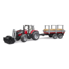 massey ferguson traktor rönkadagolóval autópálya és játékautó