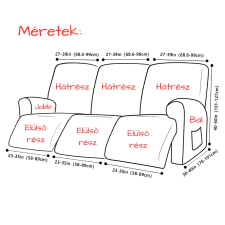  Masszázsfotel Huzat (bársonyos, 3 üléses, fekete) lakástextília