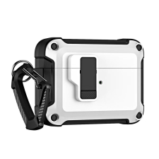 Masszív Pro tok karabinerrel Airpods 4-hez - fehér fülhallgató, fejhallgató tok