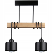 MasterLED Lampa Sufitowa Oprawa Wisząca 2x E27 Czarna Brązowa Elza Masterled világítás