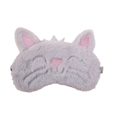 Maszk alváshoz vagy utazáshoz, kivehető géllel, Pufo Kitty, 20 cm, szürke gyógyászati segédeszköz