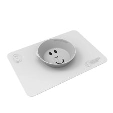 Matchstick Monkey Makihami - Csúszásmentes szilikon alátét + tányér 2:1 - Szürke babaétkészlet