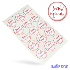  Matrica 15db/lap - Boldog Karácsonyt, Fehér-Piros dekorációs kellék