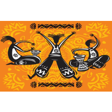  Matrica falfestmény Aficani táncosok, grafika, absztrakt, 350 x 250 cm tapéta, díszléc és más dekoráció