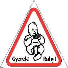 Matrica Gyermek az autóban fehér "B" információs címke