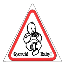 Matrica Gyermek az autóban fehér "B" információs címke