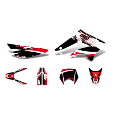  Matrica / matrica készlet fekete-fehér-piros fényes Derbi Senda DRD 11-17-hez egyéb motorkerékpár alkatrész