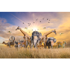  Matrica tapéta Állatok az afrikai szavannáról, 250 x 150 cm tapéta, díszléc és más dekoráció