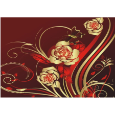  Matrica tapéta Arany rózsák, pillangók, absztrakt, 350 x 250 cm tapéta, díszléc és más dekoráció