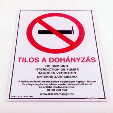Matrica Tilos a dohányzás! fehér többnyelvű A/4 új információs címke