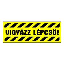 Matrica Vigyázz lépcső! sárga "A" információs címke