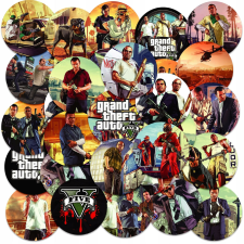 MATRICÁK NOTEBOOK KARAKTER MATRICA KÖR GTA V GRAND THEFT TERVEZ 23EL matrica