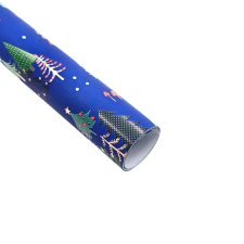 Matt papír ajándékcsomagoláshoz, kék díszítéssel fagerendás, 200x70 cm mintás csomagolópapír