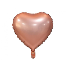  Matt Pink Gold Heart, Rózsaszín szív fólia lufi 37 cm party kellék