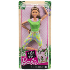 Mattel Barbie Hajlékony jógababa barna hajjal zöld felsőben barbie baba