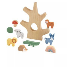 Mattel Fisher-Price: Wood Egyensúlyozó erdőcske, fa társasjáték