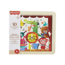 Mattel Fisher-Price: Zenélő állatkák fa kirakós táblácska - Mattel puzzle, kirakós