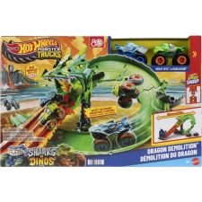 Mattel Hot Wheels: Monster Trucks Sárkányfutam pályaszett autópálya és játékautó