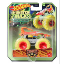 Mattel Hot wheels: sötétben világító monster trucks - scorpedo autópálya és játékautó