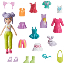 Mattel Polly Pocket Öltöztetős divatkészlet - Reggeli séta kisállattal (HKV88/HKV94) játékfigura