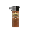 Matteo újratölthető pipa öngyújtó oldalsó lánggal - Barna fa mintás