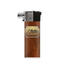 Matteo újratölthető pipa öngyújtó oldalsó lánggal - sötétbarna fa mintás öngyújtó