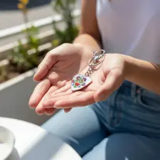  Matyó mintás kulcstartó üveg szívben kulcstartó