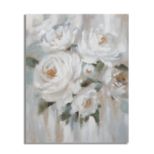 Mauro Ferretti Handmade wall painting crem flower 80x3,7x100cm fényképkeret