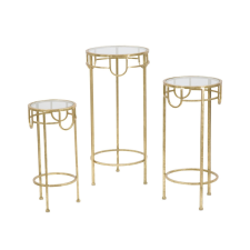 Mauro Ferretti Tv holder gold set of 3 pcs ø 33x70 -28x60-23x50cm bútor