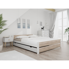 Maxi Drew IKAROS DOUBLE ágy 120 x 200 cm, fehér/sonoma tölgy Ágyrács: Ágyrács nélkül, Matrac: Coco Maxi 23 cm matrac ágy és ágykellék