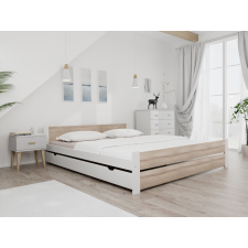Maxi Drew IKAROS DOUBLE ágy 180 x 200 cm, fehér/sonoma tölgy Ágyrács: Lamellás ágyrács, Matrac: Coco Maxi 19 cm matrac ágy és ágykellék