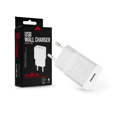 Maxlife Maxlife USB hálózati töltő adapter - Maxlife MXTC-01 USB Wall Charger - 5V/1A - fehér mobiltelefon kellék