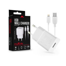 Maxlife TF-0099 univerzális hálózati töltő adapter + 1m Lightning kábel fehér (TF-0099) mobiltelefon kellék