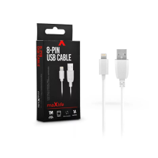 Maxlife TF-0113 USB-A - Lightning töltőkábel 1m fehér kábel és adapter
