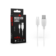 Maxlife USB - micro USB adat- és töltőkábel 3 m-es vezetékkel - Maxlife Micro USB Cable - 5V/2A - fehér mobiltelefon, tablet alkatrész