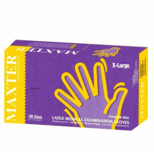 Maxter Gumikesztyű Maxter latex PÚDERMENTES &quot;XL&quot; 100db/doboz, 10doboz/karton védőkesztyű