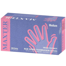 Maxter MAXTER Nitril kék púdermentes vizsgálókesztyű (200db/doboz!) (kék, M -200 db) (MX98897)