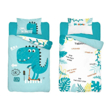 Maya Moo Gyerek Bambusz ágyneműhuzat 90x120cm - Dinó türkiz babaágynemű, babapléd