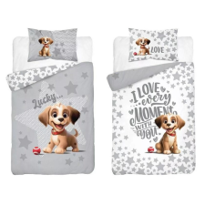 Maya Moo Gyerek Bambusz ágyneműhuzat 90x120cm - Kutyus szürke babaágynemű, babapléd