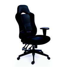 MAYAH Főnöki szék, fekete/szürke gyöngyszövet-borítás, fekete lábkereszt, mayah &quot;racer&quot; 11187-01 black/gray forgószék