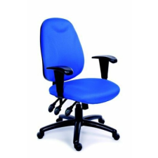 MAYAH Irodai szék, állítható karfával, exkluzív kék szövetborítás, fekete lábkereszt, MAYAH "Energetic" forgószék
