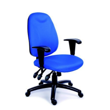 MAYAH Irodai szék, állítható karfával, exkluzív kék szövetborítás, fekete lábkereszt, MAYAH &quot;Energetic&quot; forgószék