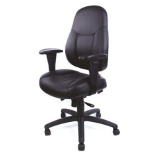 MAYAH Irodai szék, állítható karfával, fekete, puha bonded bőrborítás, fekete lábkereszt, MAYAH "Super Champion" forgószék
