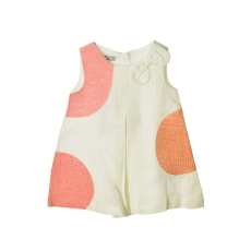 Mayoral fehér lenvászon bébi lány ruha – 68 cm