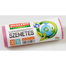 MAZZINI Szemeteszsák, újrahasznosított, 30 l, 15 db, 50x60 cm, MAZZINI tisztító- és takarítószer, higiénia