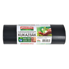Mazzini Újrahasznosított szemeteszsák 150 l (10 db / tekercs) - Fekete (104090) tisztító- és takarítószer, higiénia