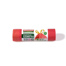 Mazzini Zárószalagos újrahasznosított szemeteszsák 25 l (20 db / tekercs) - Piros (104135) tisztító- és takarítószer, higiénia