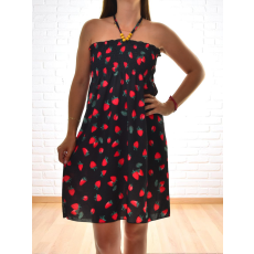 MB Collection női ruha - Citrom és pálma mintás fekete háttérrel, strandhoz és városi sétákhoz ideális M25-1-ZX0612-5/T007